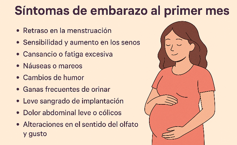 síntomas de embarazo al primer mes