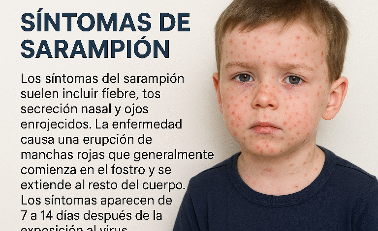 síntomas de sarampión
