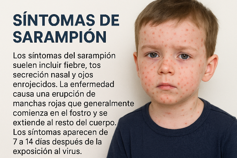 síntomas de sarampión