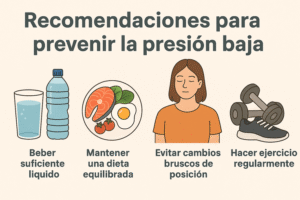 Recomendaciones para prevenir la presión baja